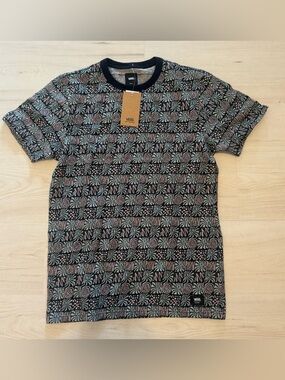 Vans Black Short-Sleeve Tee with Multicolor Geometric Print